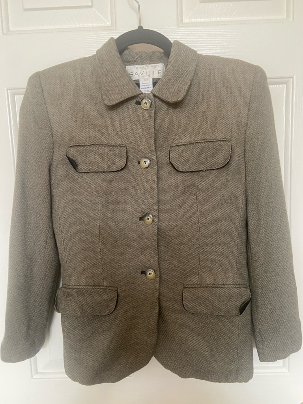Rena Rowan Saville Olive-Taupe Tailored Blazer
